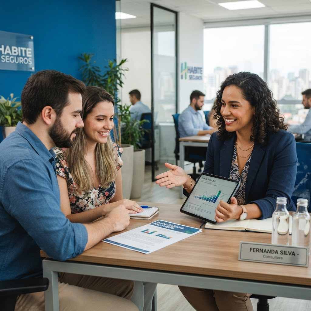 Consultora da RJ Planos de Saúde atendendo cliente